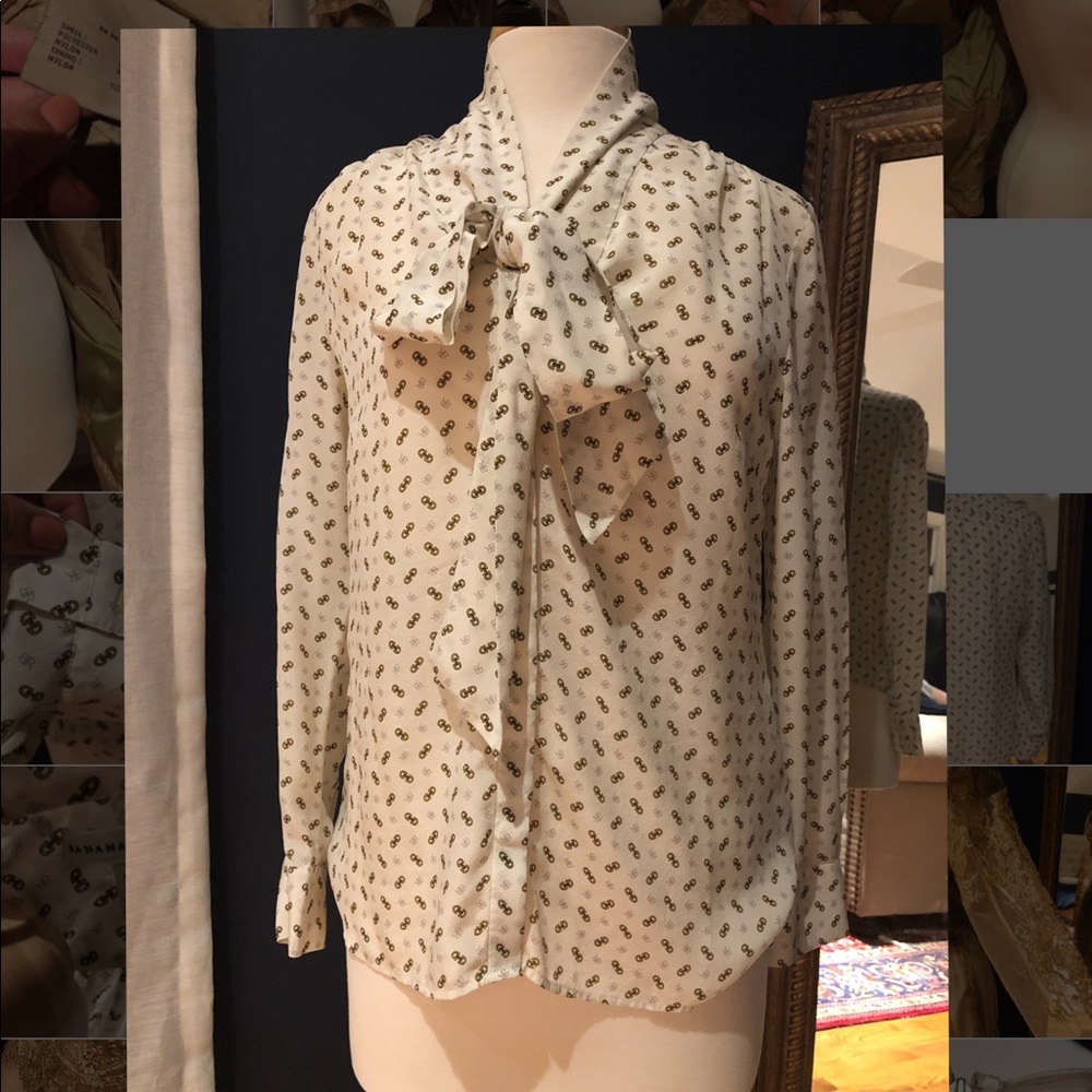 Banana Republic White Silk Blouse Size 10 Petite